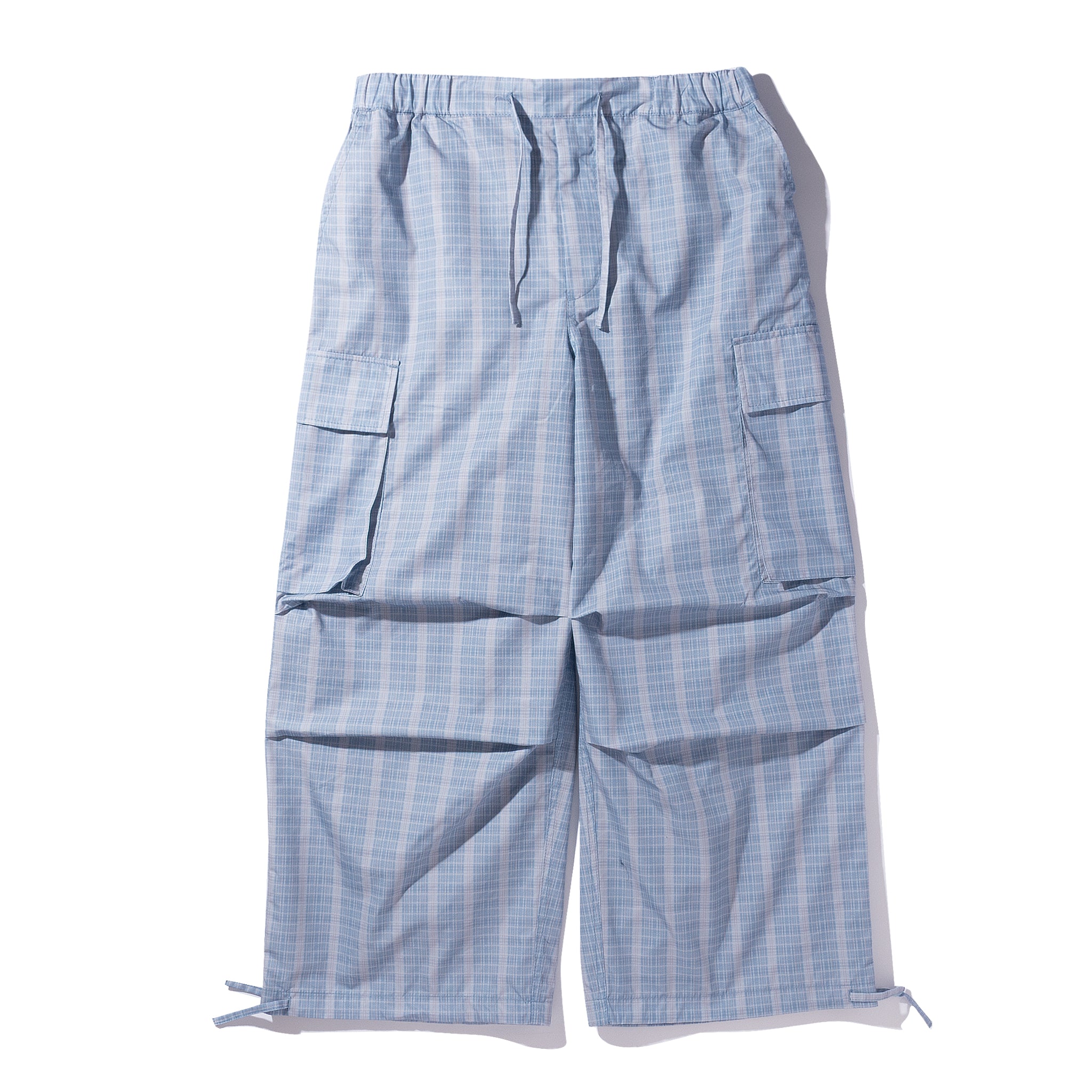 Check nylon cargo pants