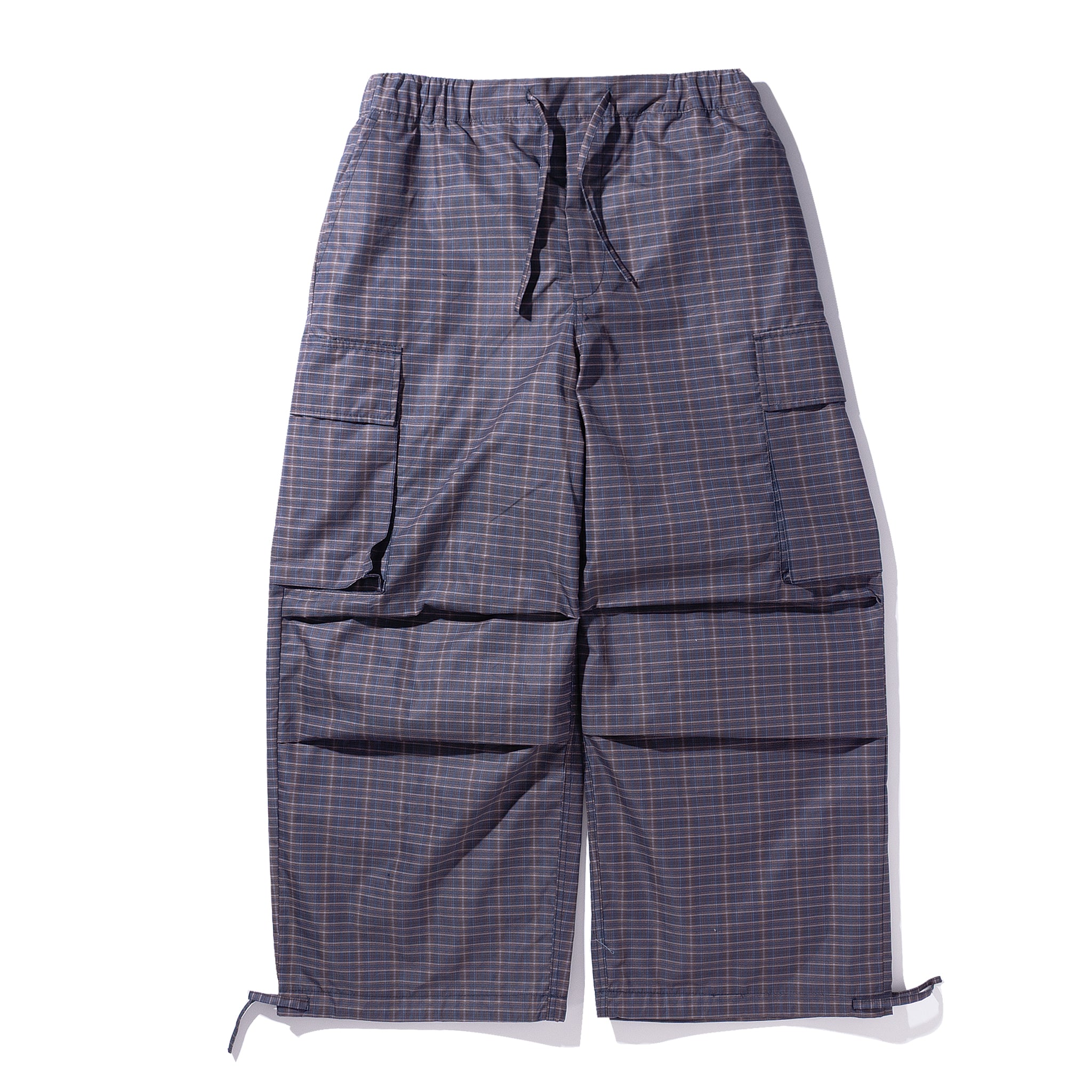 Check nylon cargo pants